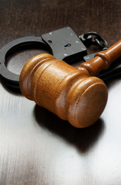 gavel and handcuffs
