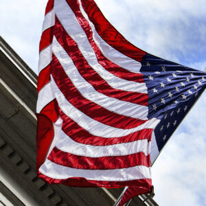 Image of a flag blowing in the wind