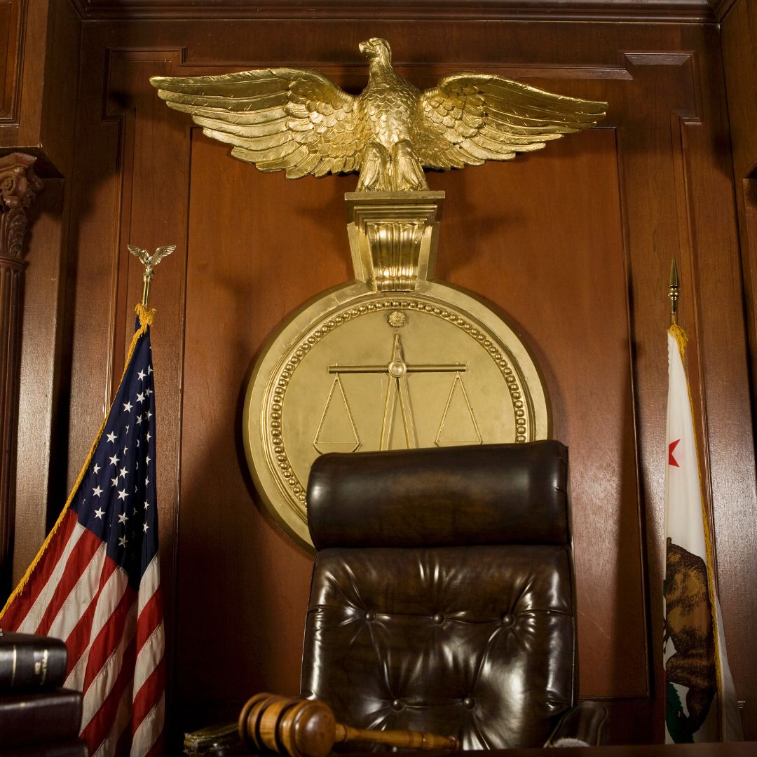 close up of courtroom