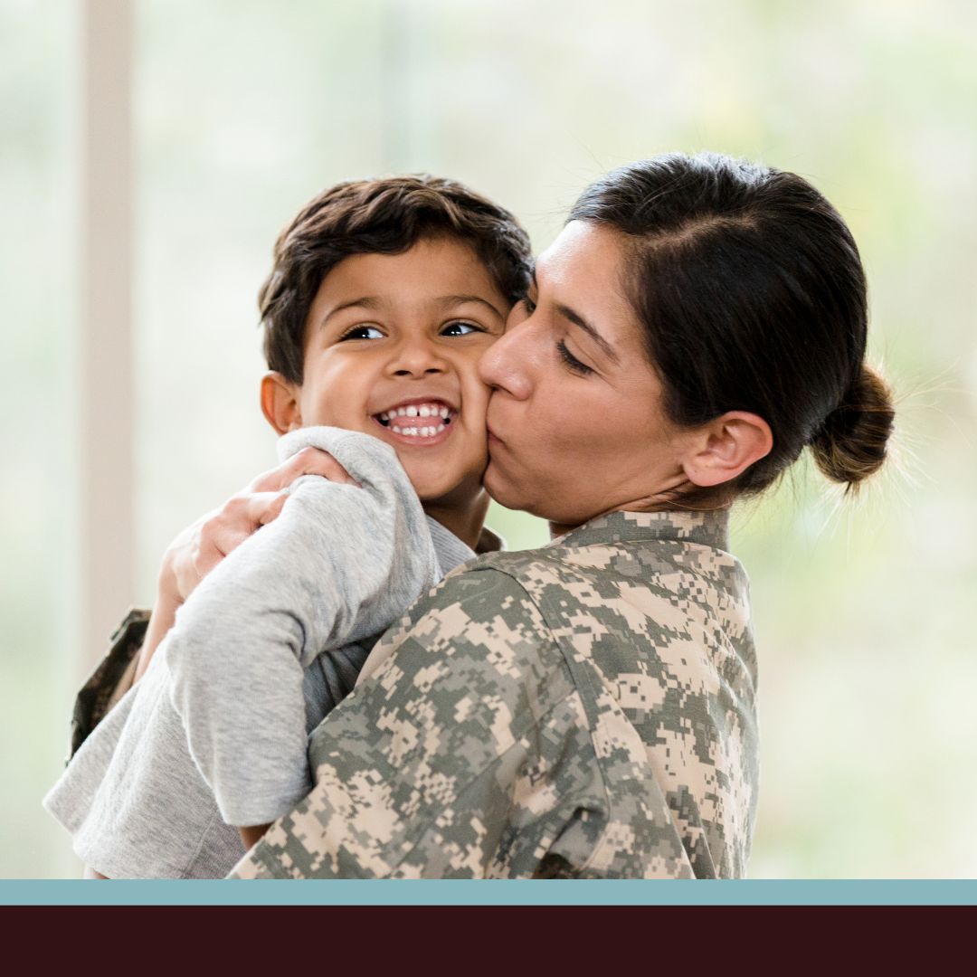 military mom with son