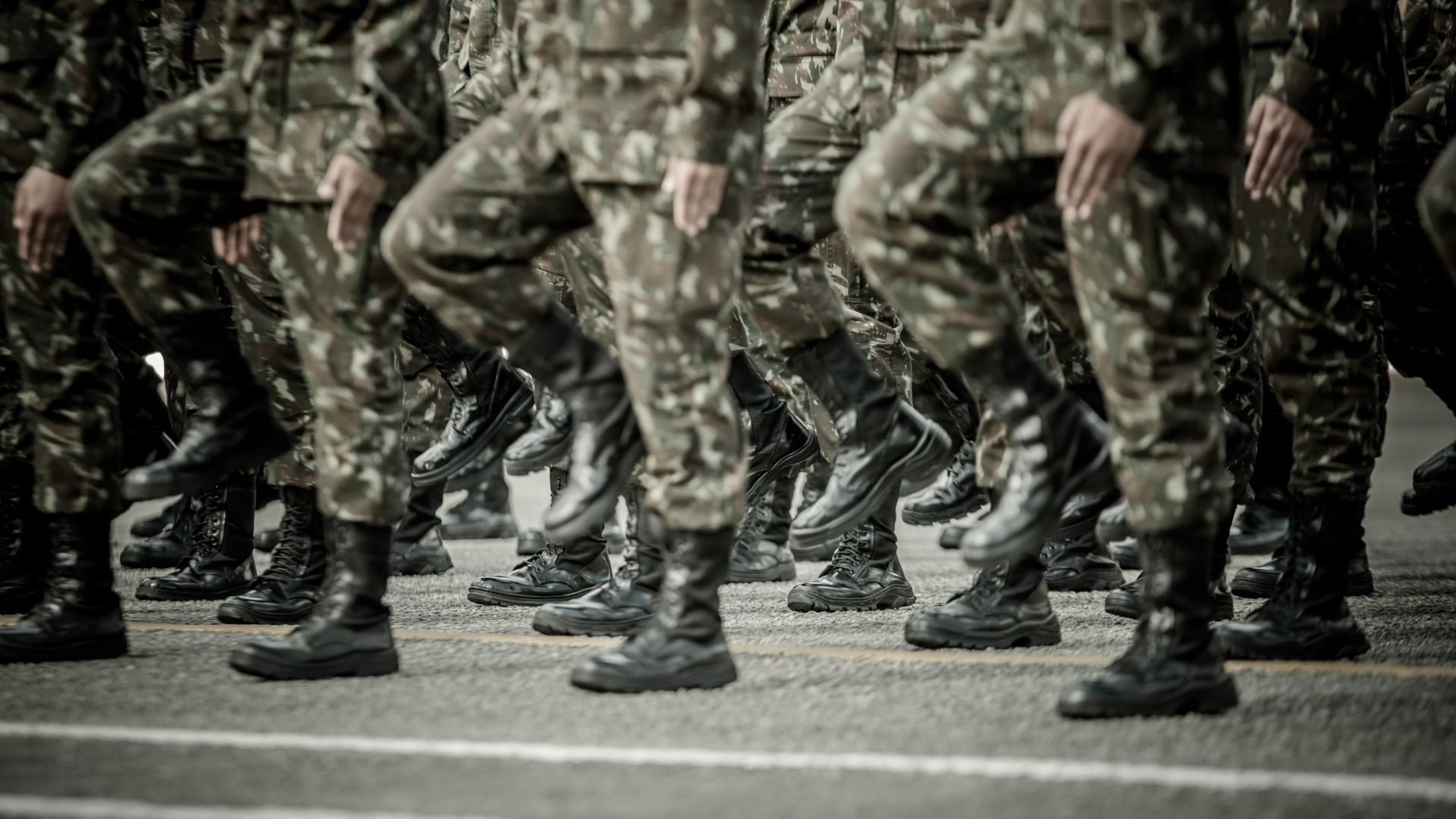 military marching