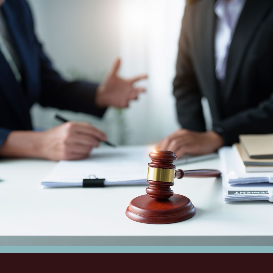 A lawyer speaking to a client