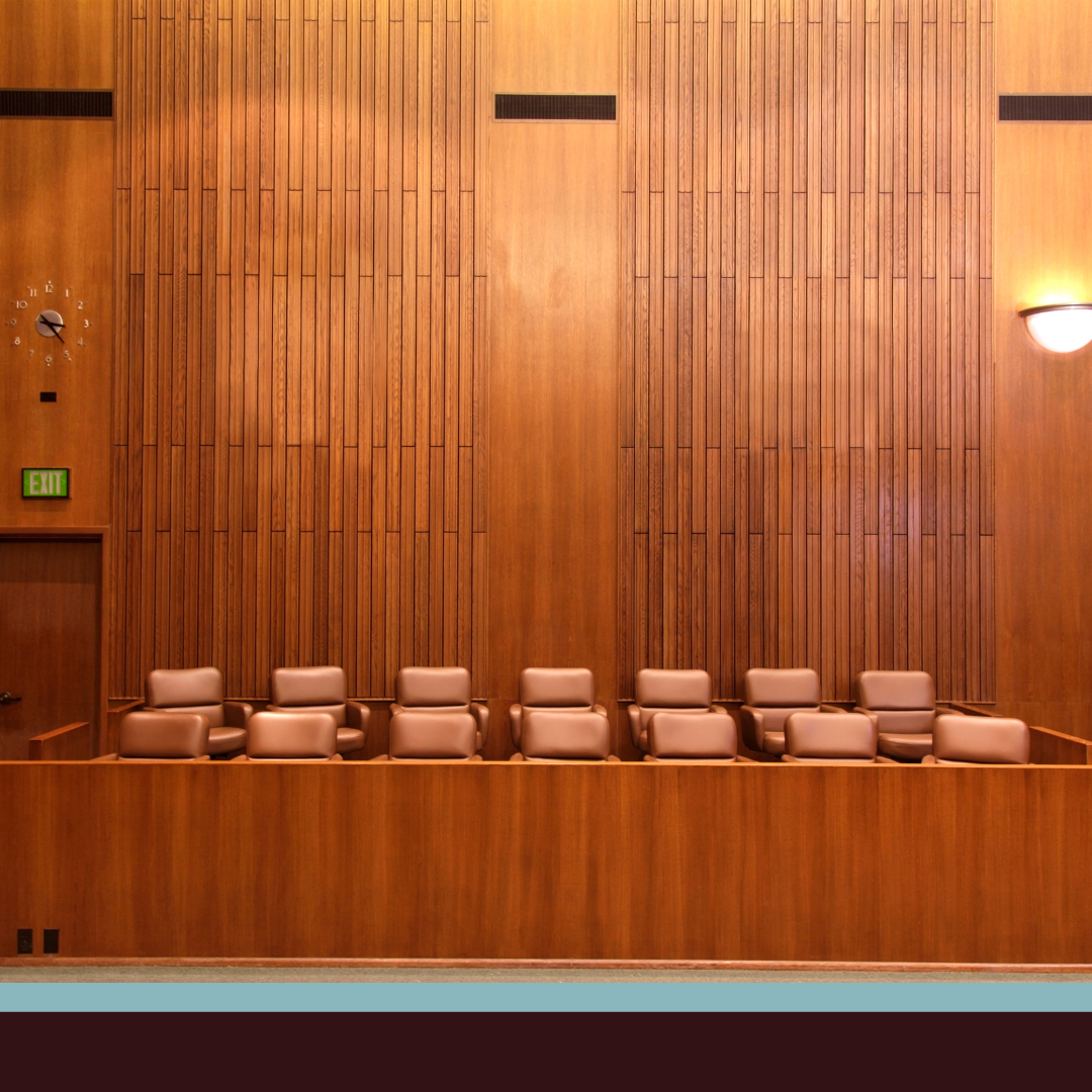 A court room jury section