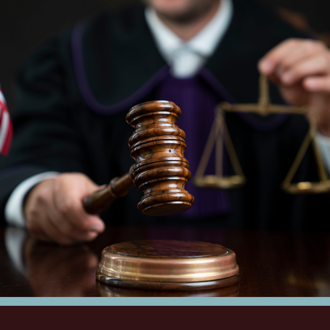 A judge slamming their gavel